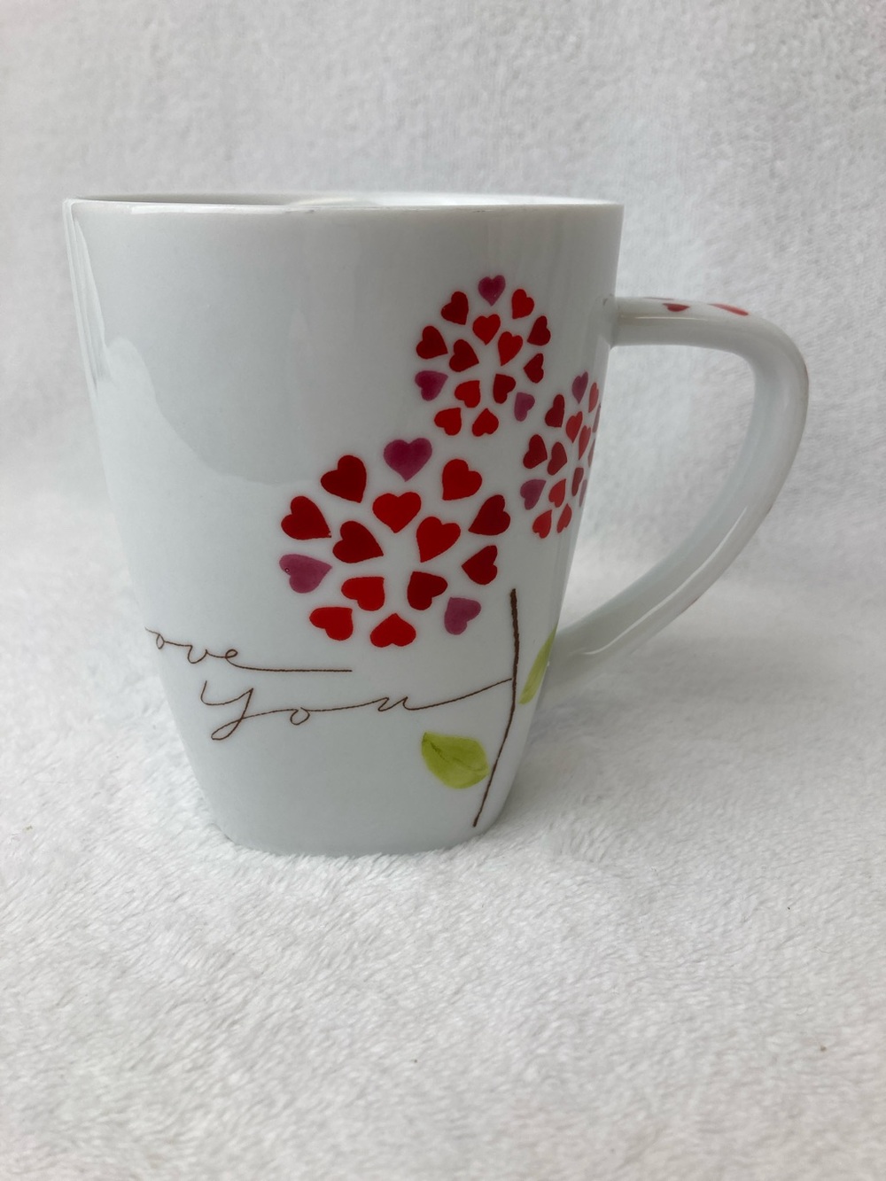 Starbucks 2007 “I Love You” Hearts Floral Valentine Mug 12 oz.